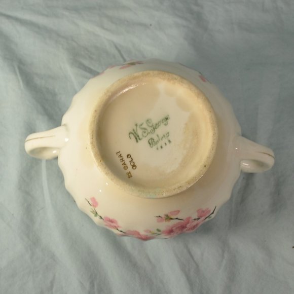 vintage W.S. George Bolero peach blossom 123A 16 oz sugar bowl with lid (214w) - Picture 13 of 14